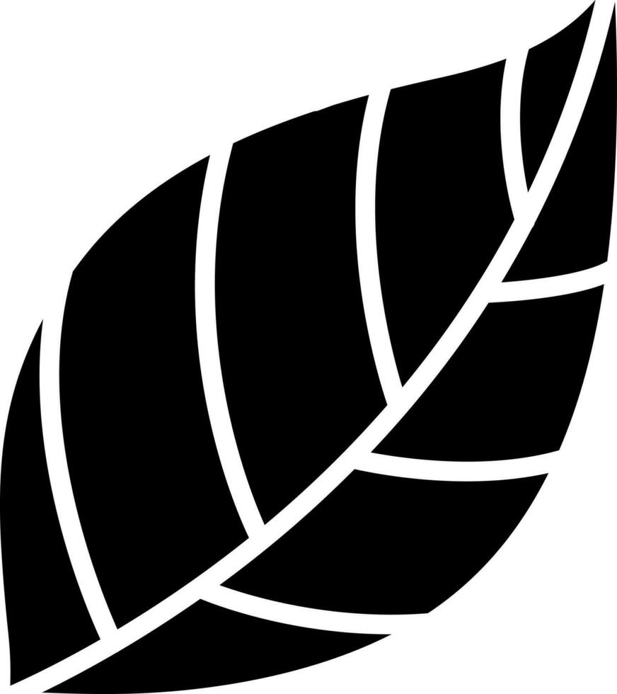 Black and White illustration of leaf icon. vector