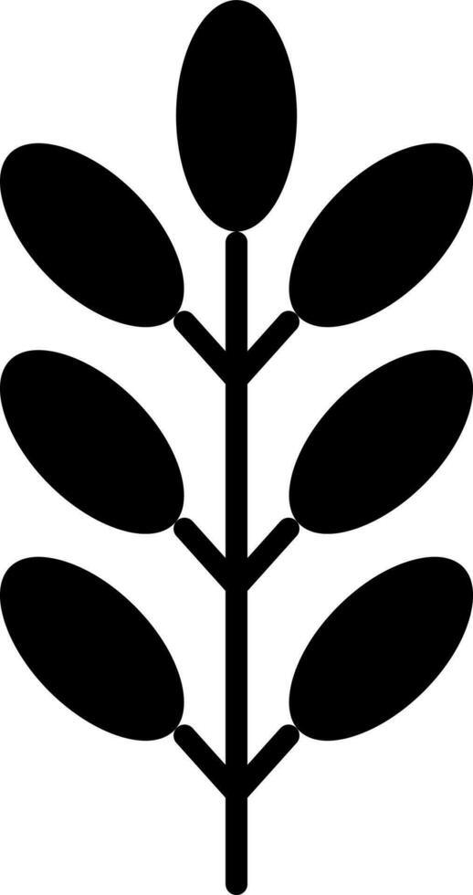 Leaves icon in black color. vector