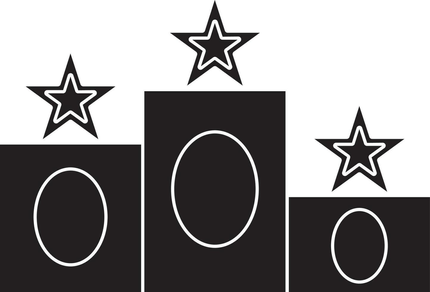 Black and White stars decorated podium. vector