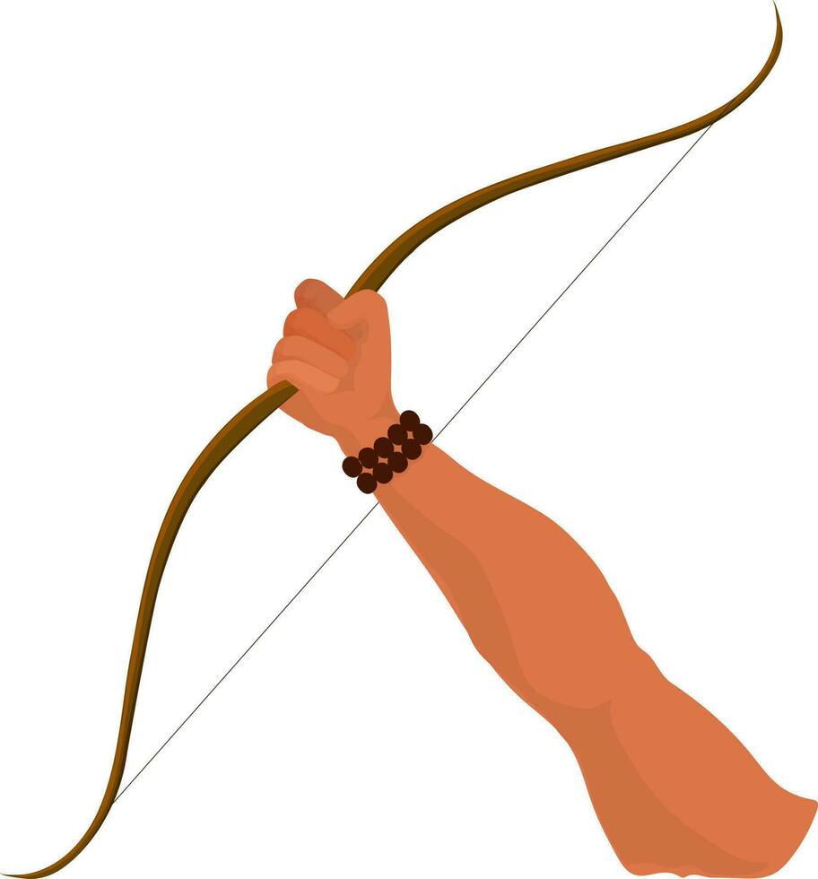 Lord Rama hands holding bow, Dussehra Festival concept. vector