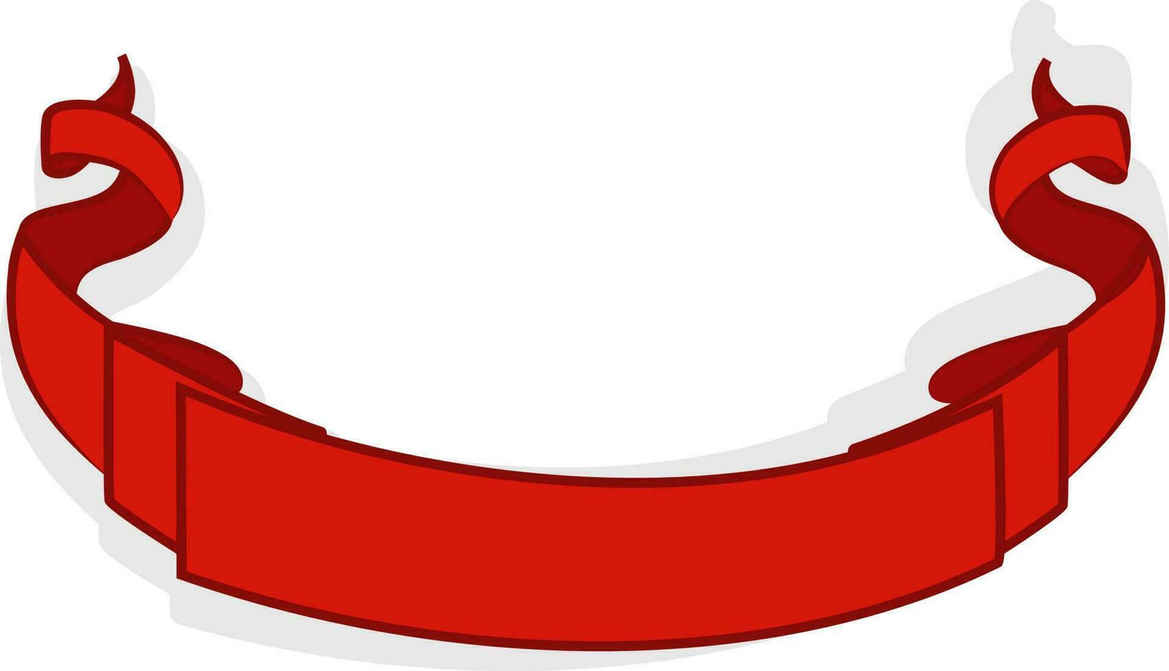 Vector sign or symbol of ribbon in red color.