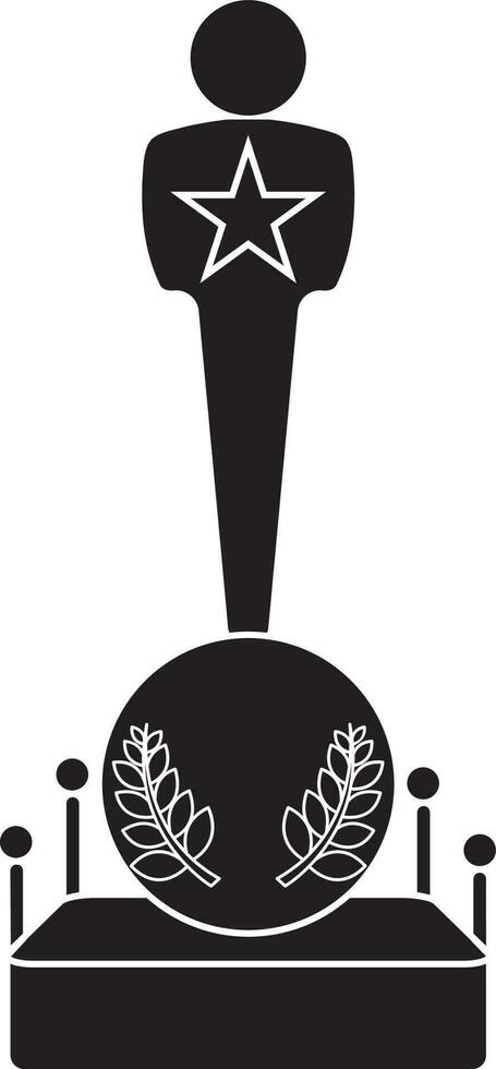 Black and White modern trophy award. vector