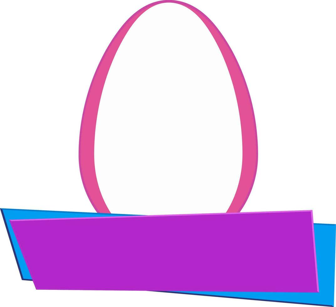 Easter egg with paper banner. vector