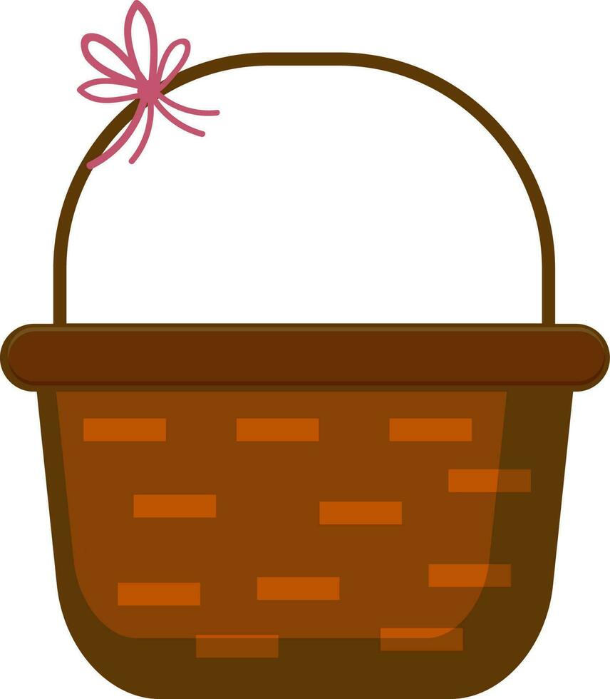 Empty wicker basket icon. vector