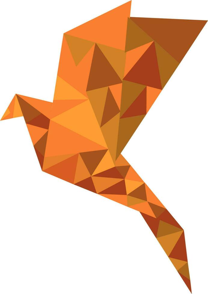 Illustration of abstract polygonal flying bird. vector