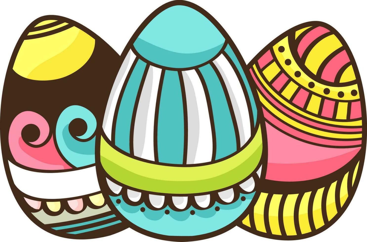 Colorful decorated Easter eggs. vector