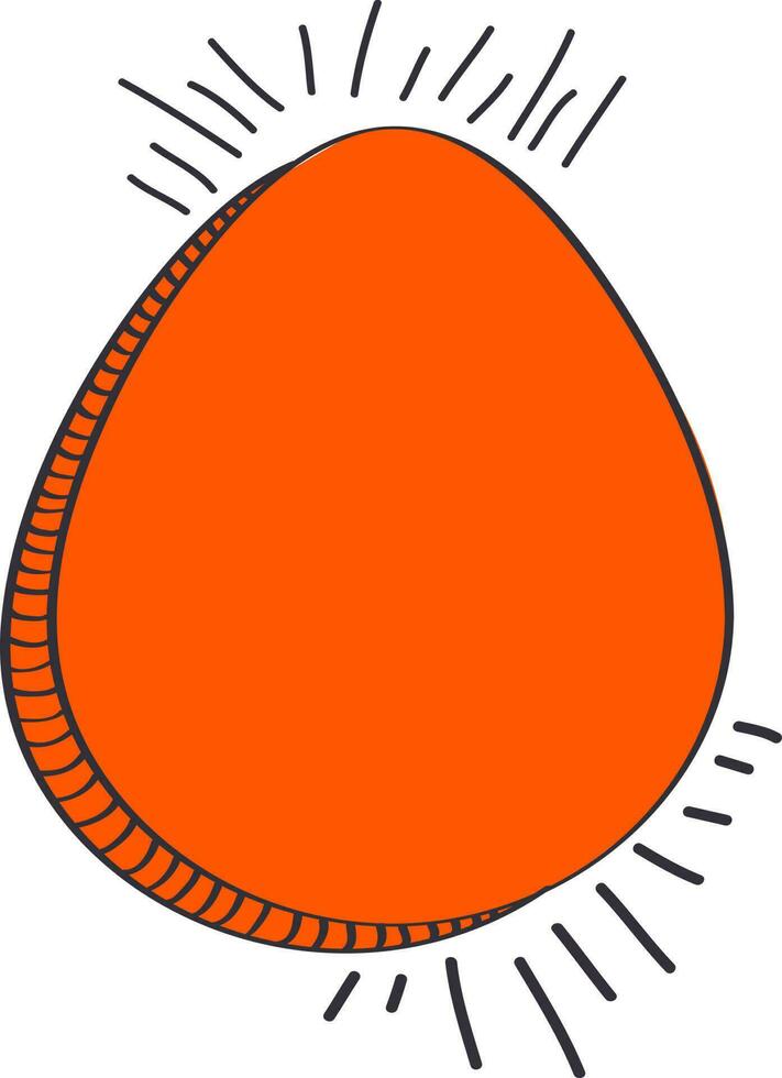 Orange Easter egg icon. vector