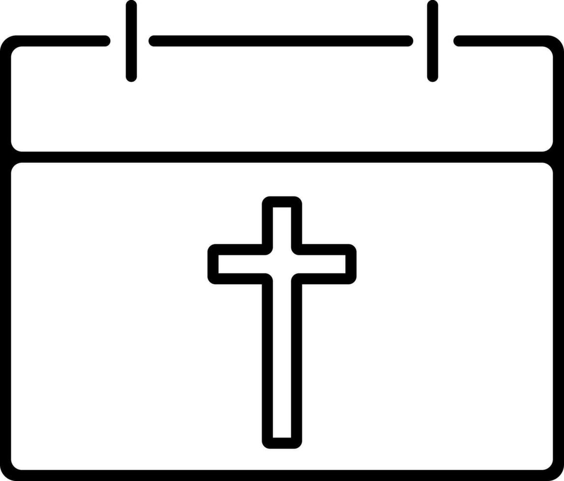 plano ilustración de calendario con cristiano cruzar. vector