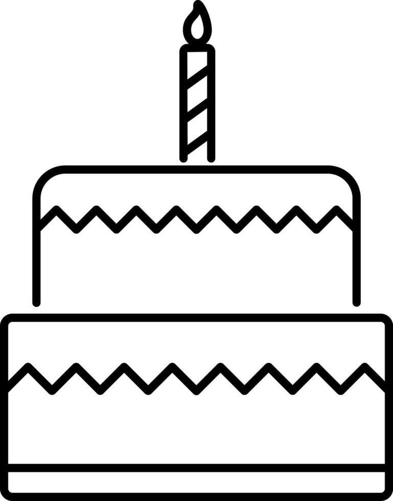 Flat illustration of Delicious Cake with Candle. vector