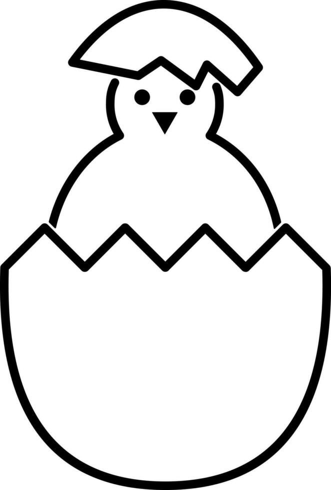 plano ilustración de pollo en huevo caparazón. vector