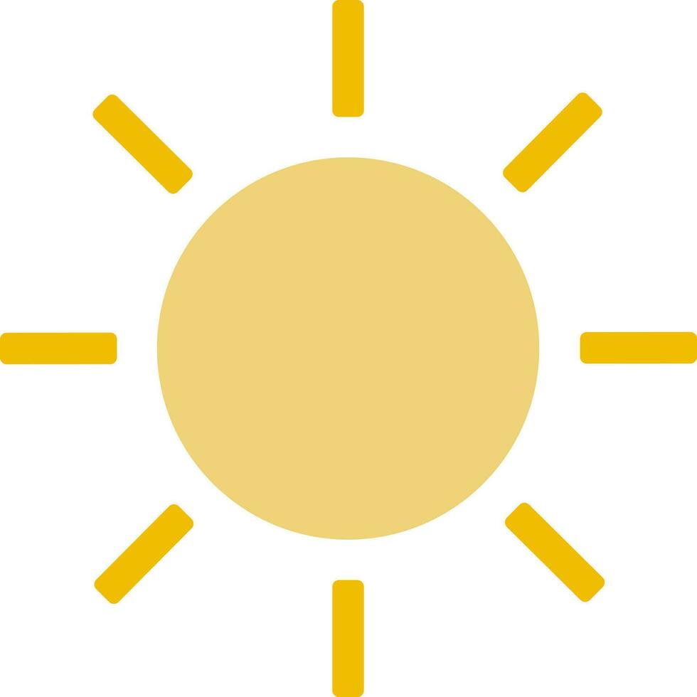 Yellow icon of Sun for Energy source concept. vector