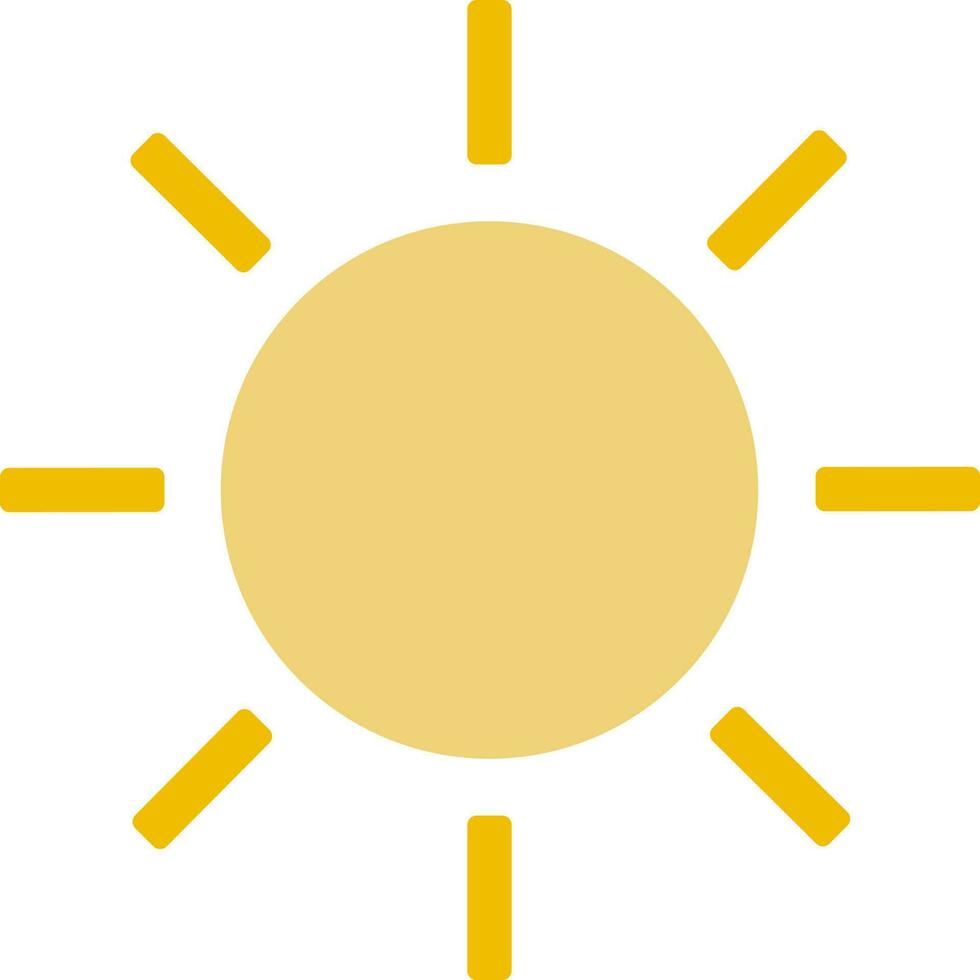 Yellow icon of Sun for Energy source concept. vector