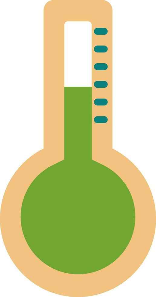 Isolated icon of Thermometer in green color. vector