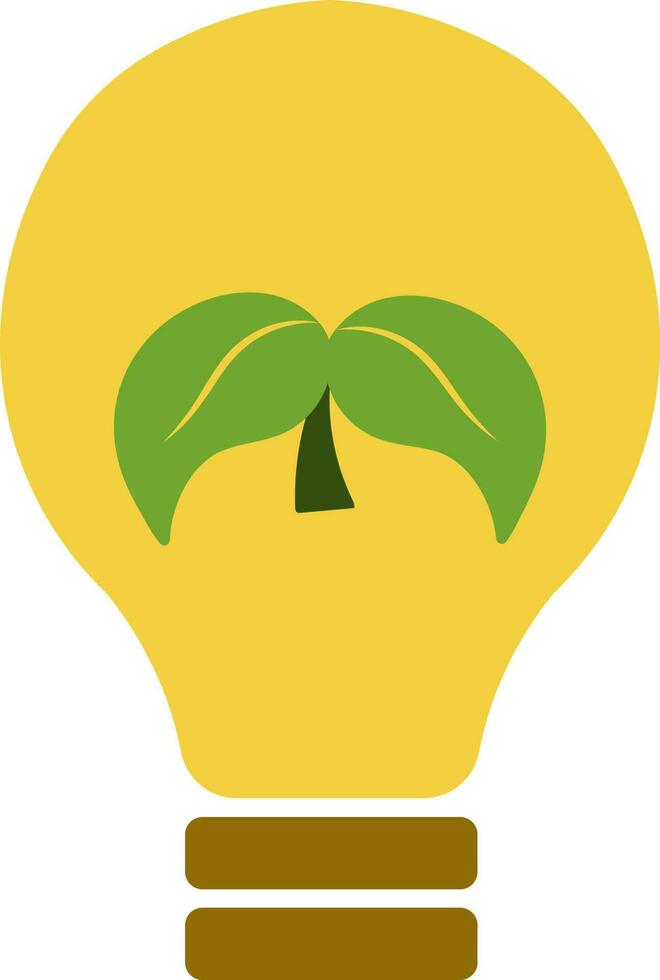 amarillo y marrón eco bulbo icono para salvar energía concepto. vector