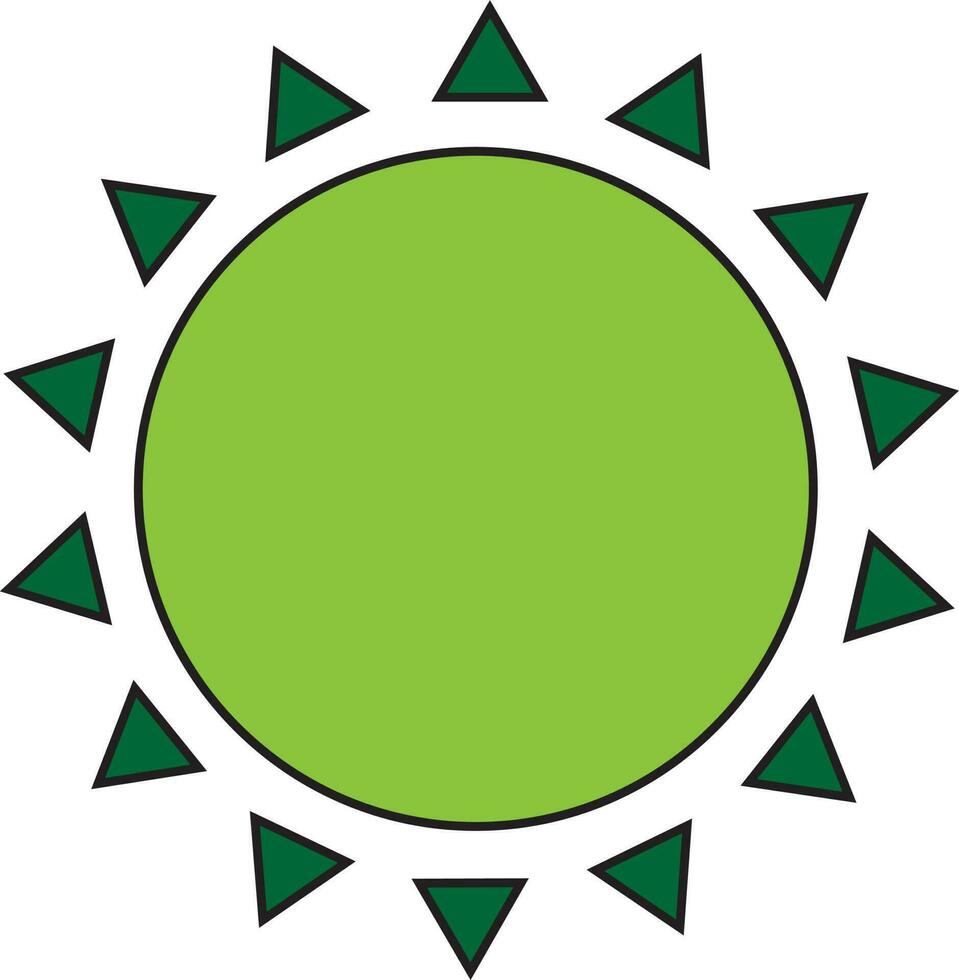 Isolated green sun icon on white background. vector