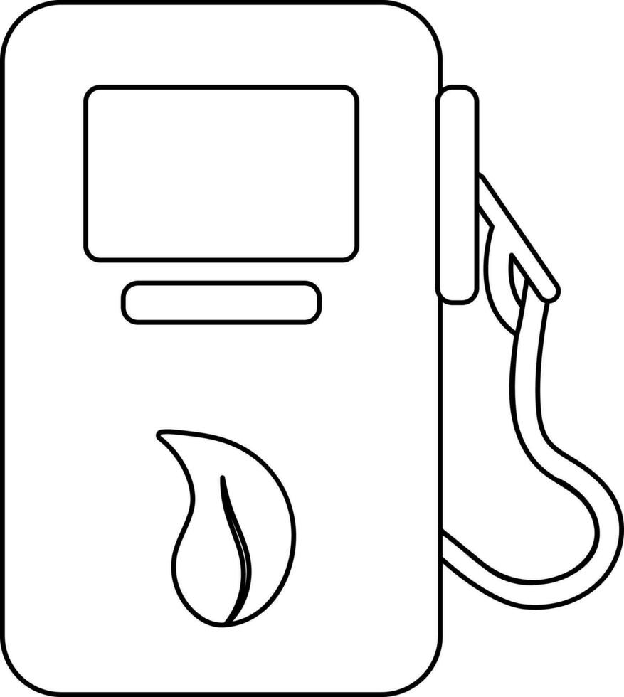 Line art icon of Gas Station for Bio Fule concept. vector