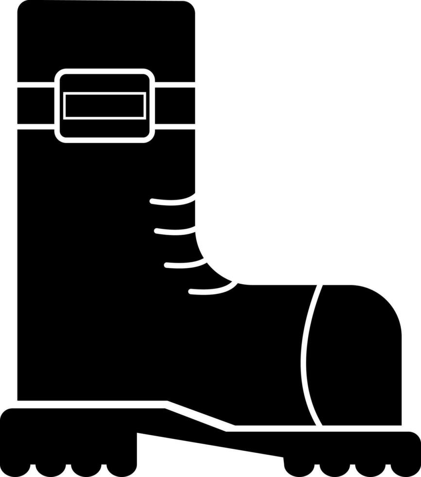 Black and White boot icon or symbol. vector