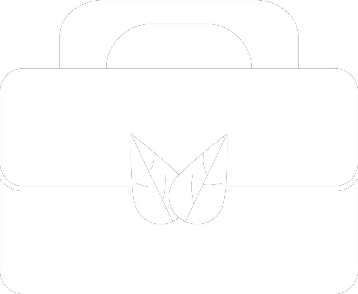 Isolated briefcase with leaf sign. vector