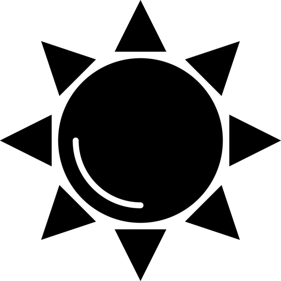 Black and White sun icon in flat style. vector