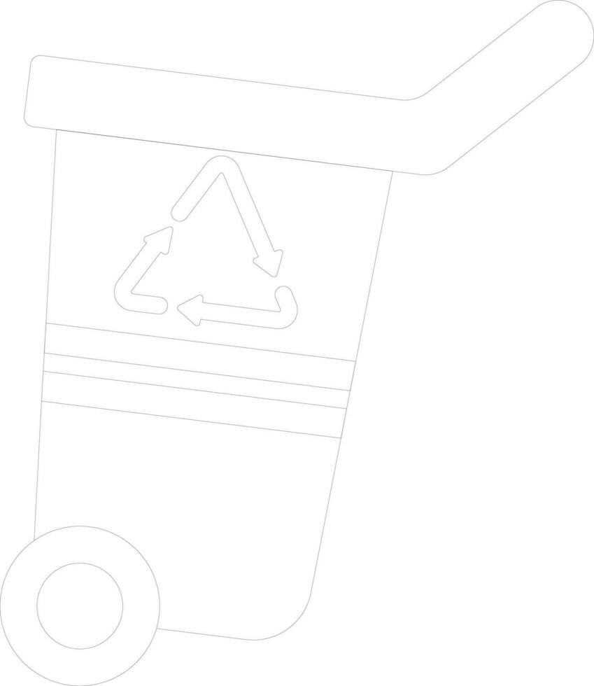 Line art isolated delivery trolley. vector