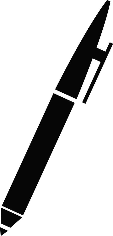 Glyph style of pen icon in illustration. vector