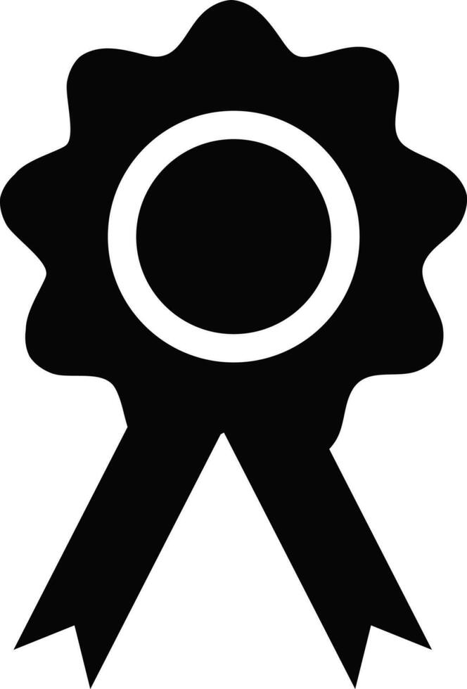 Glyph style of badge icon for prize concept. vector