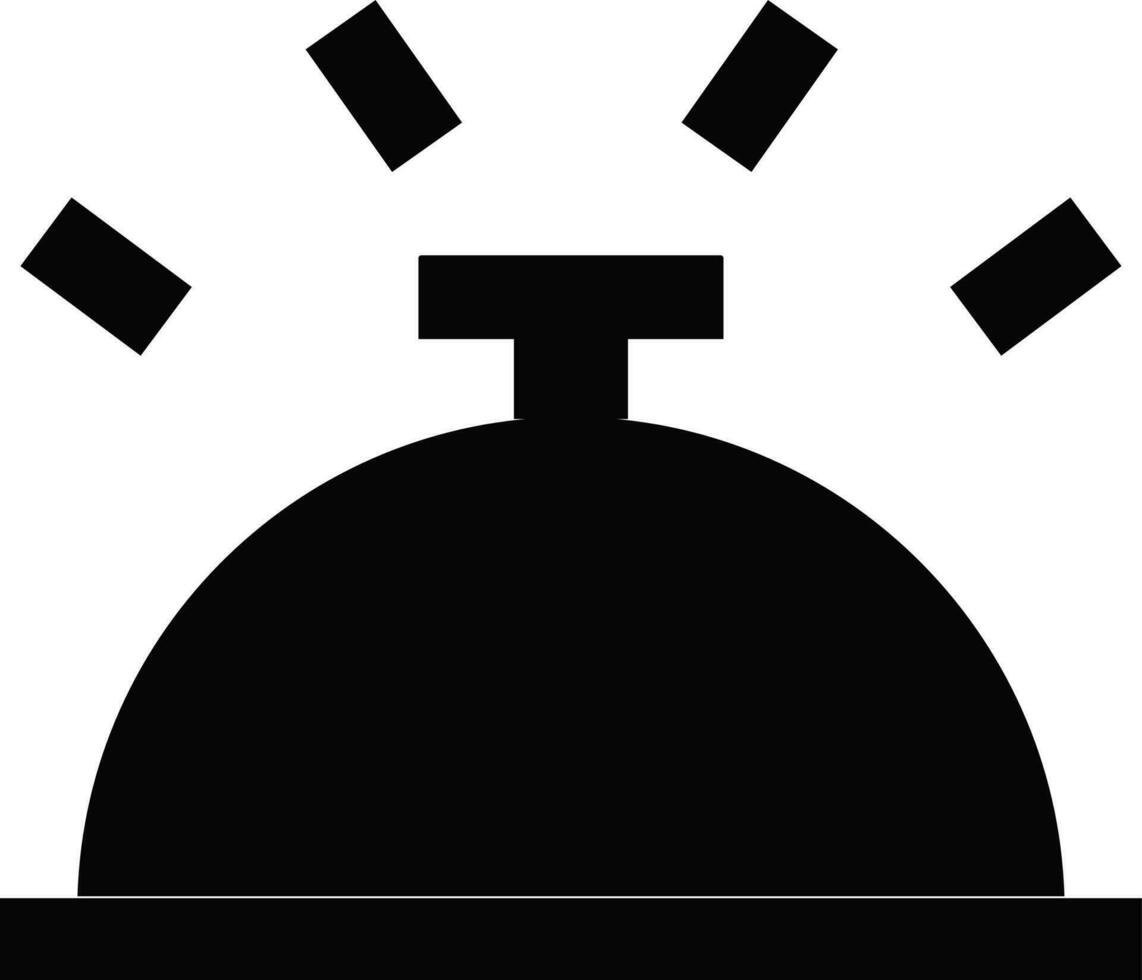 Illustration of bell icon for service in silhouette. vector