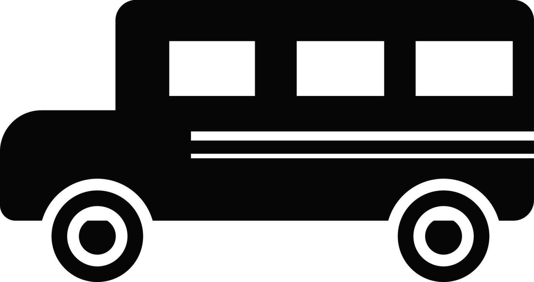 Glyph style of bus icon in illustration . vector