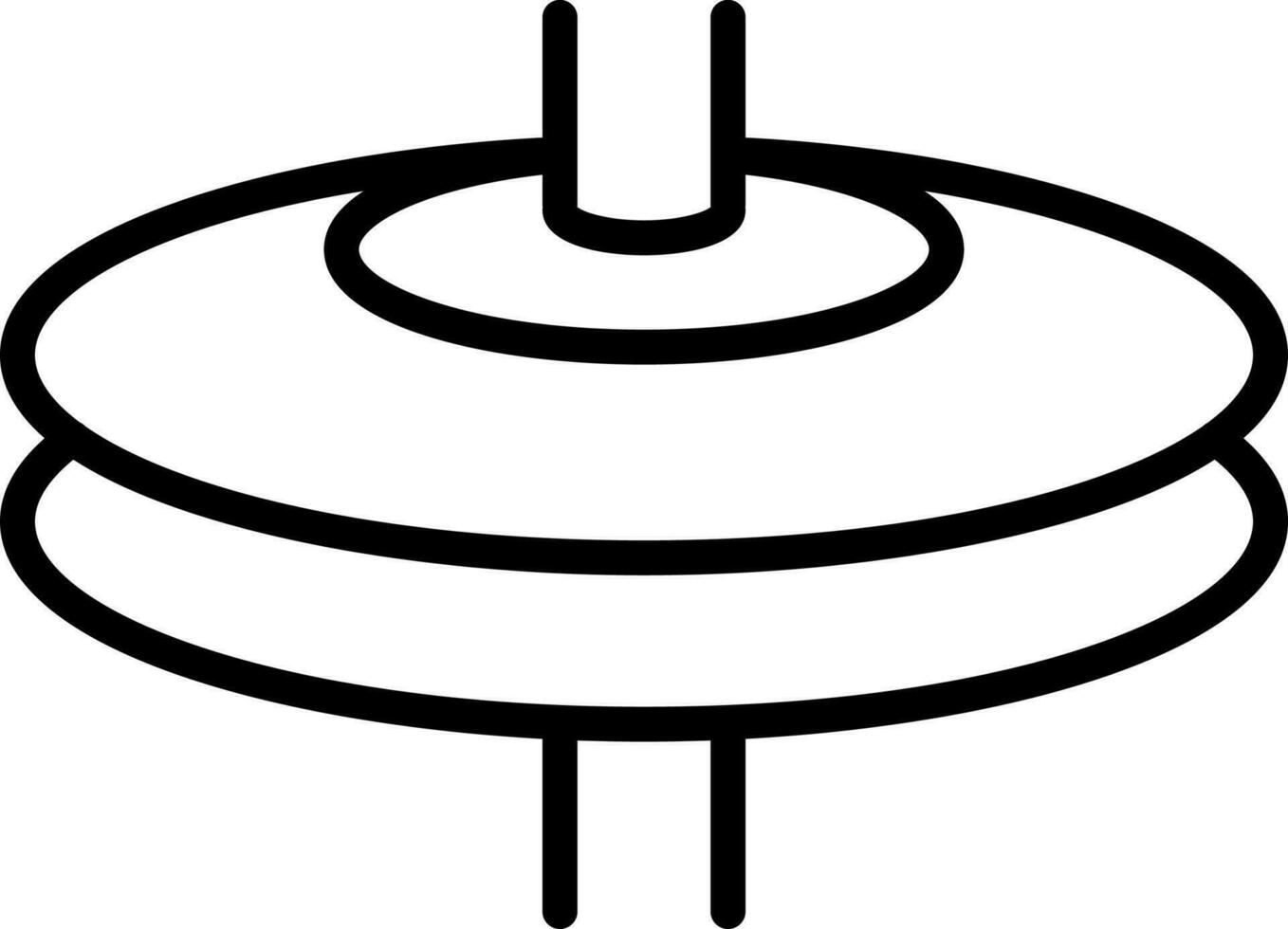 Isolated cymbals icon in line art. vector