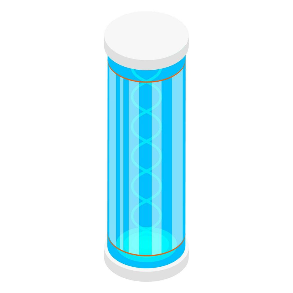 DNA helix tube icon in 3d style. vector