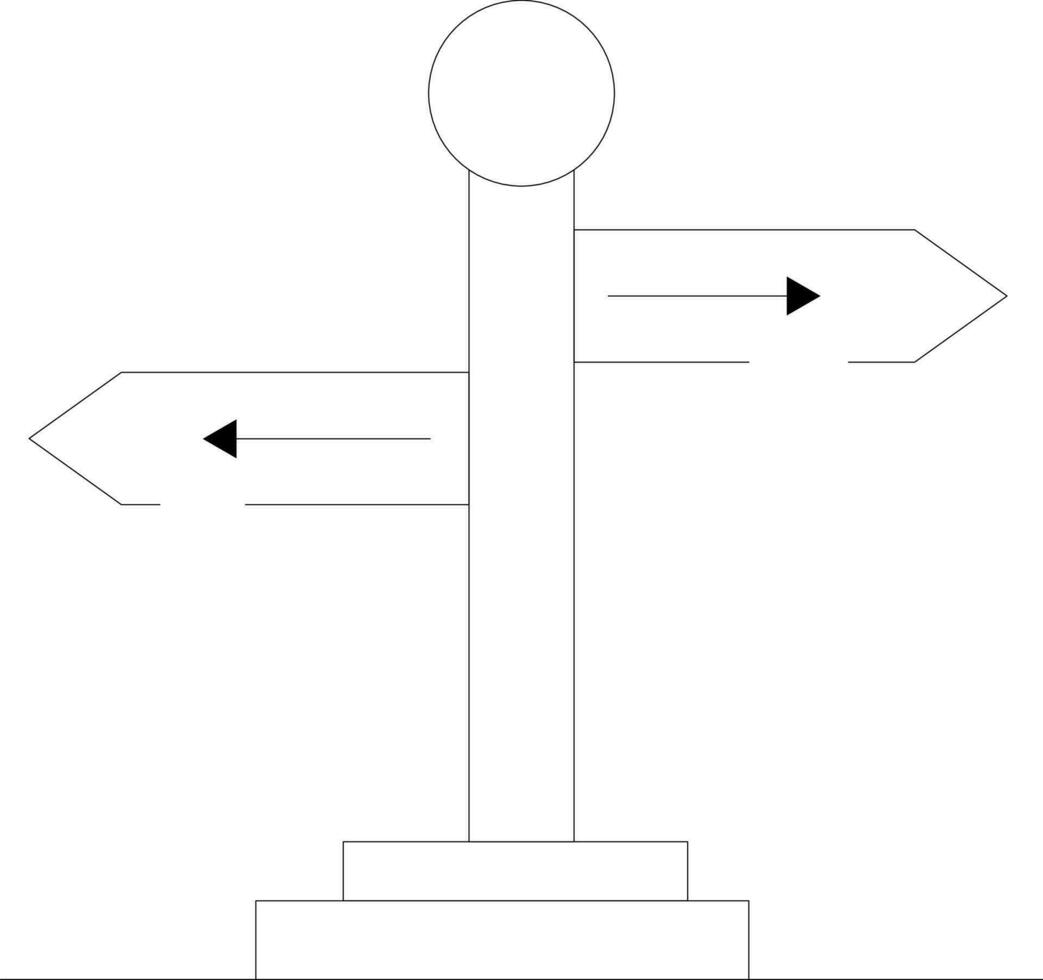 Vector illustration of sign board in line art.