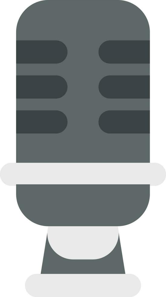 Recording or microphone icon in gray color. vector