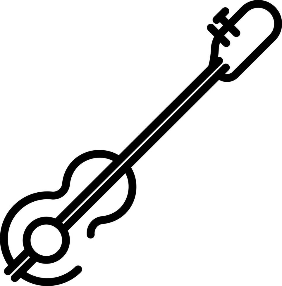 Isolated guitar icon in line art. vector