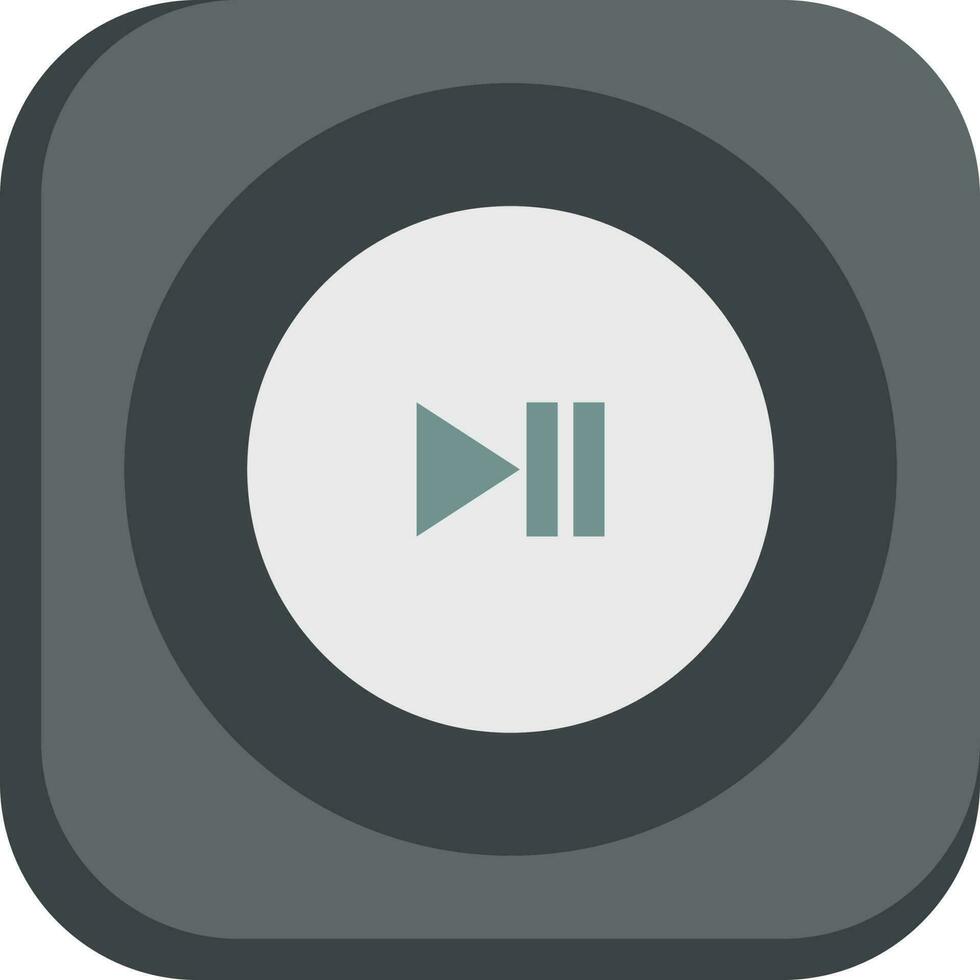 Play pause button icon in gray color. vector