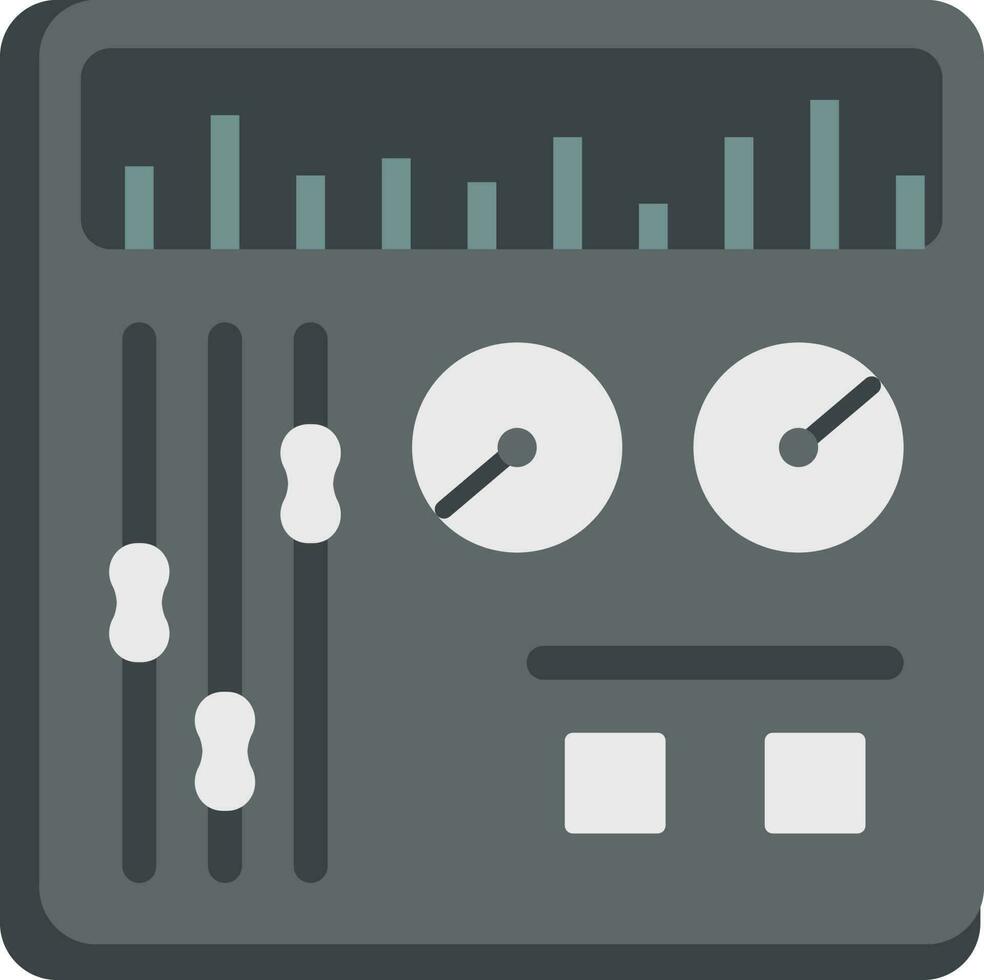 sonido mezclador tablero icono en gris color. vector