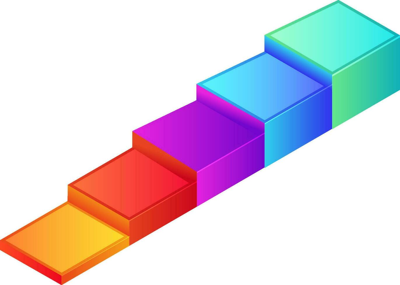 Isometric colorful staircase info graphic graph. vector