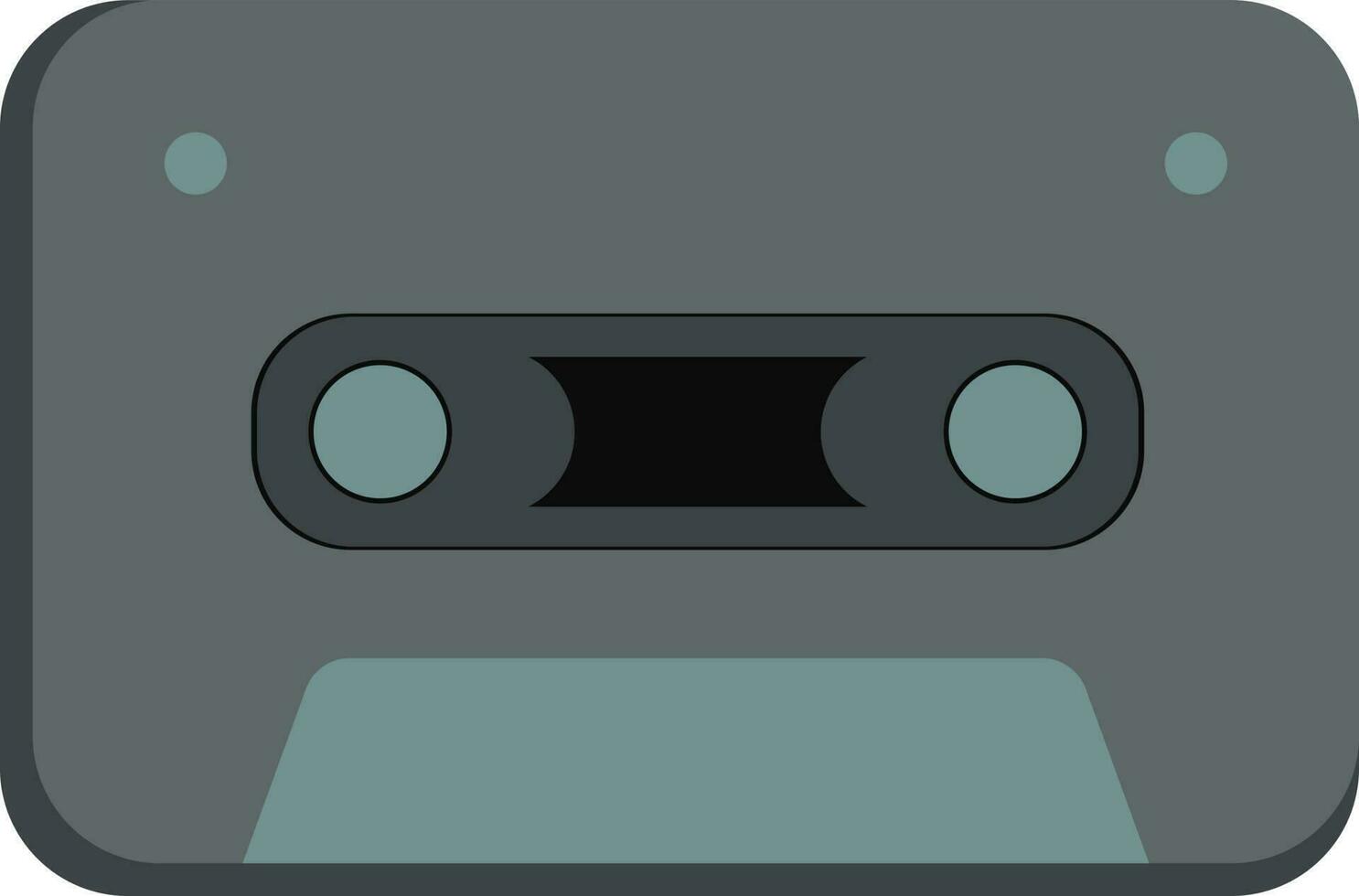 Audio cassette icon in gray color. vector