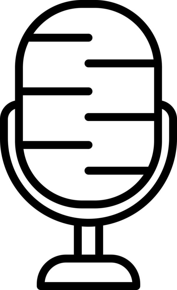 Microphone icon in line art. vector