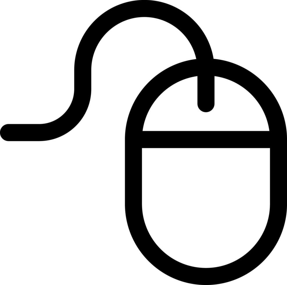 Line art mouse icon in flat style. vector