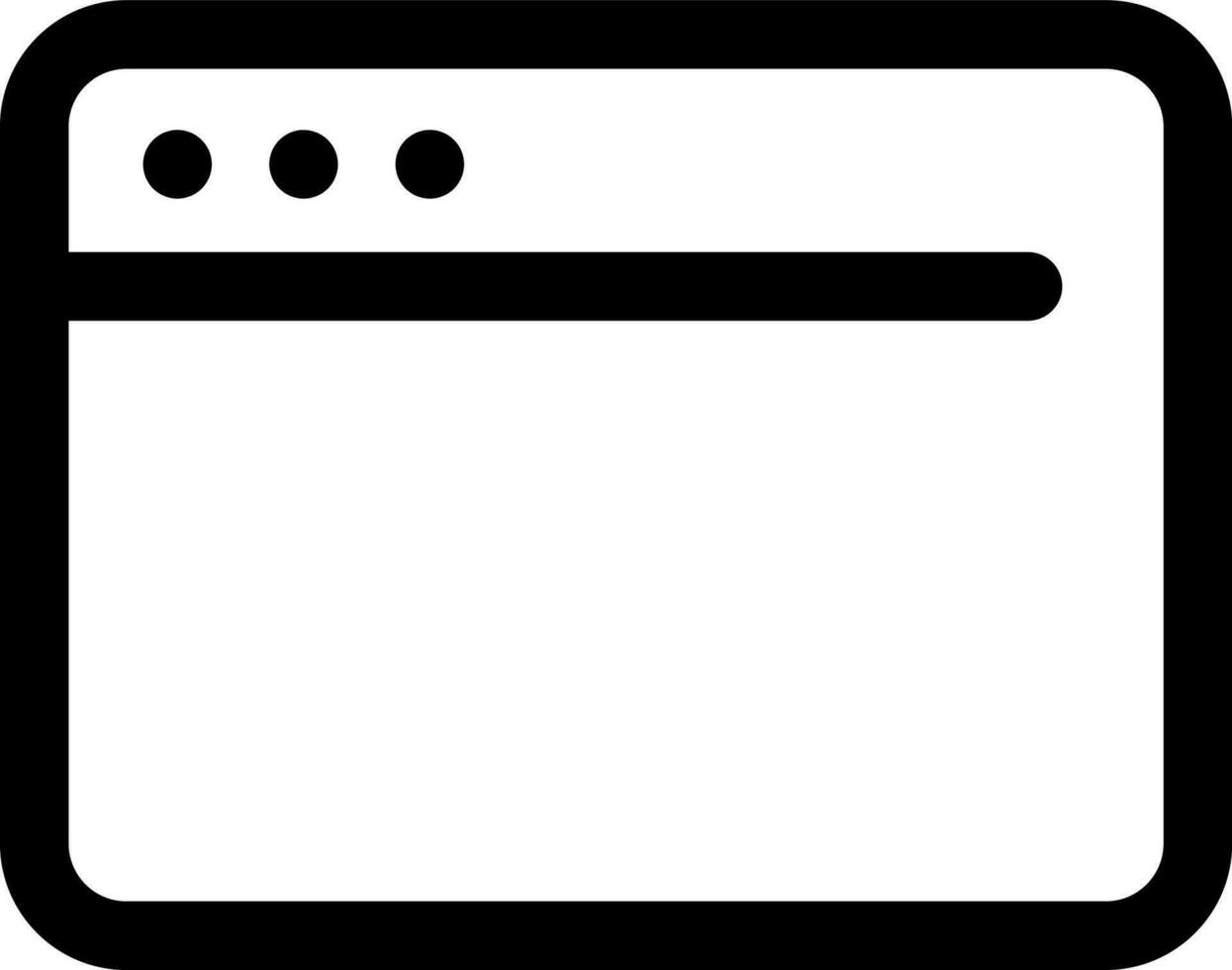 Line art browser window icon in flat style. vector