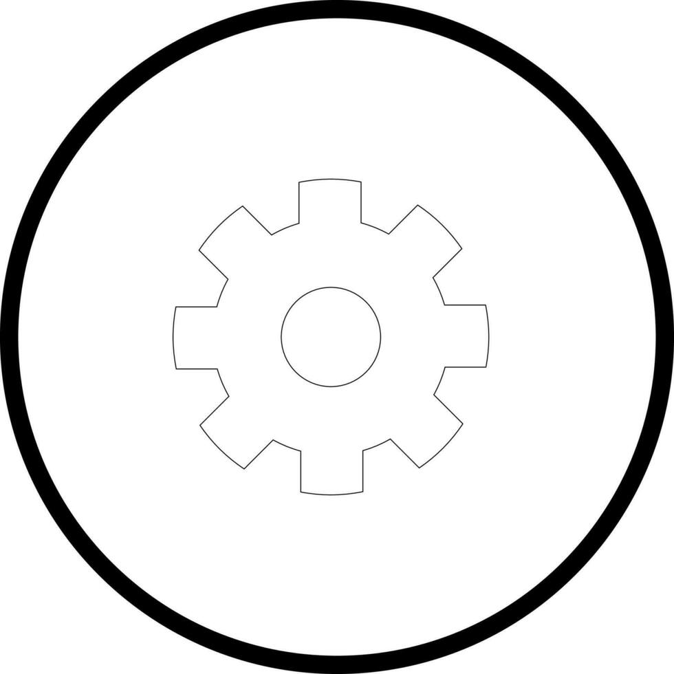 Line art Setting Button icon in flat style. vector