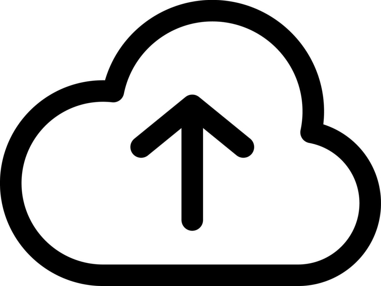 Line art illustration of cloud upload icon. vector