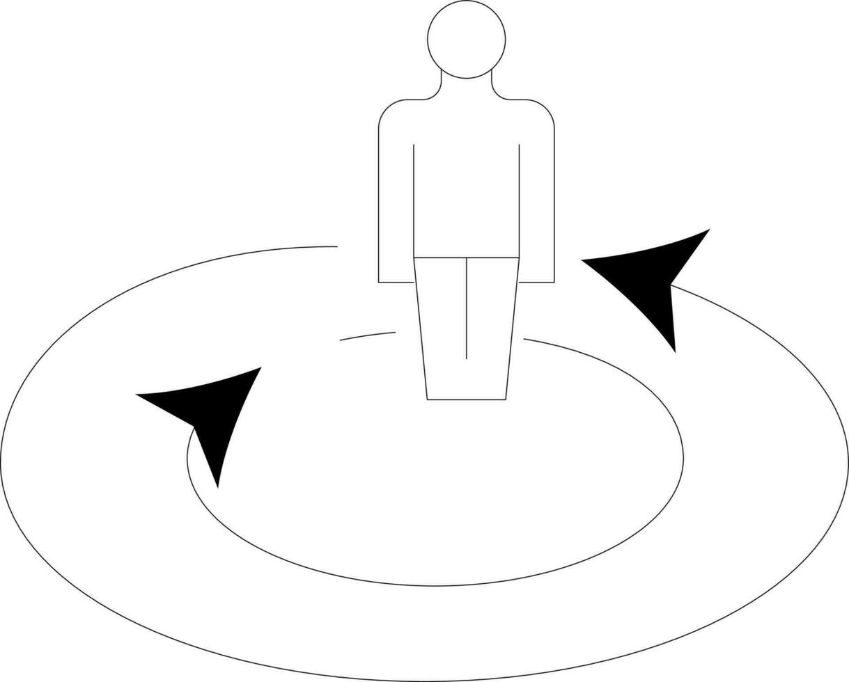 Human location icon in line art. vector