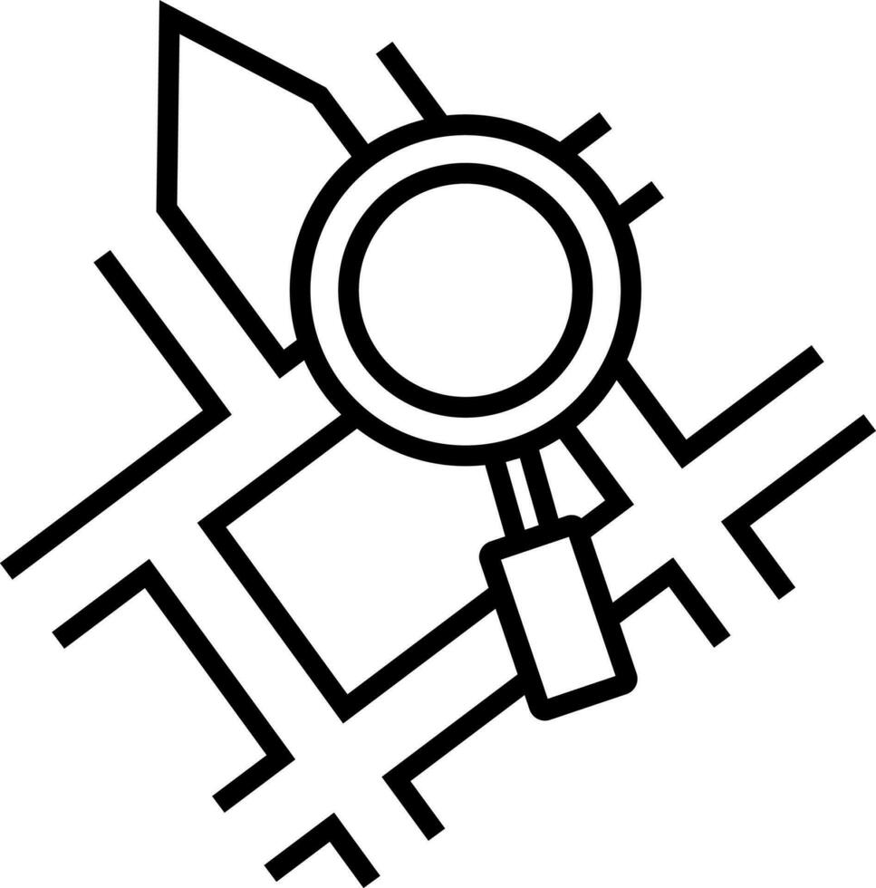 Searching roadway location tracking icon. vector