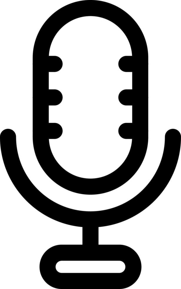 Microphone icon in black line art. vector