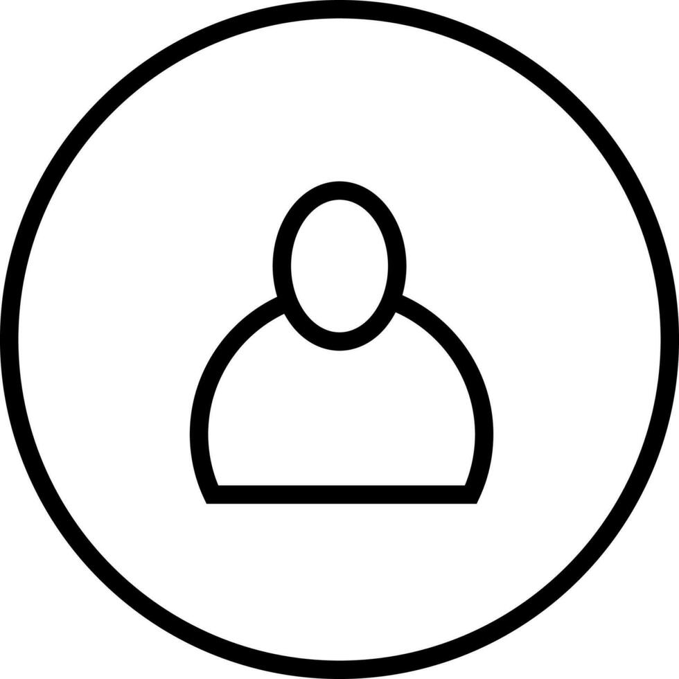 Profile Button icon in black line art. vector