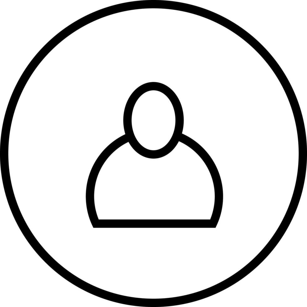 Profile Button icon in black line art. vector