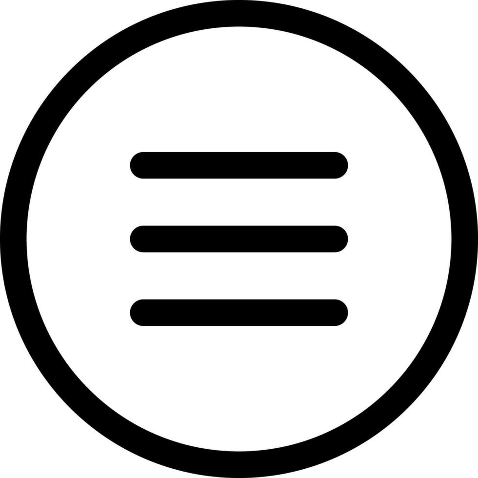 Line art illustration of justify alignment button icon. vector