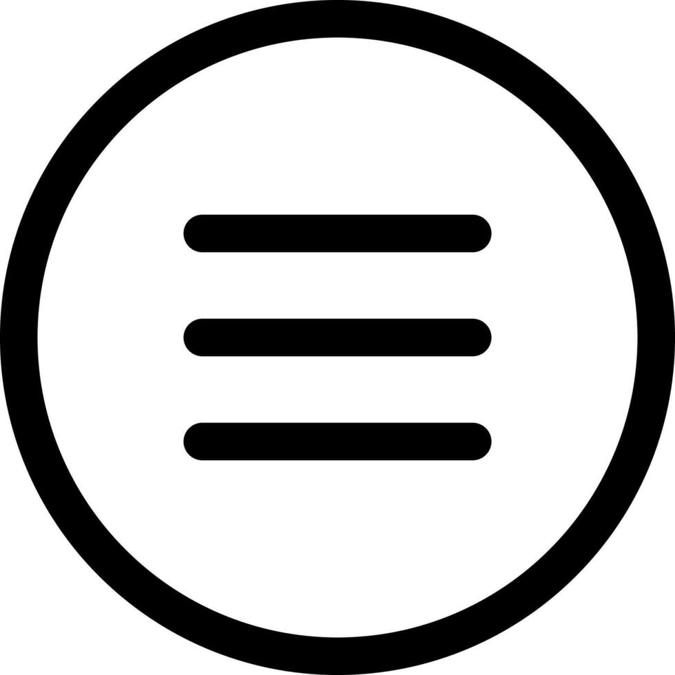 Line art illustration of justify alignment button icon. vector