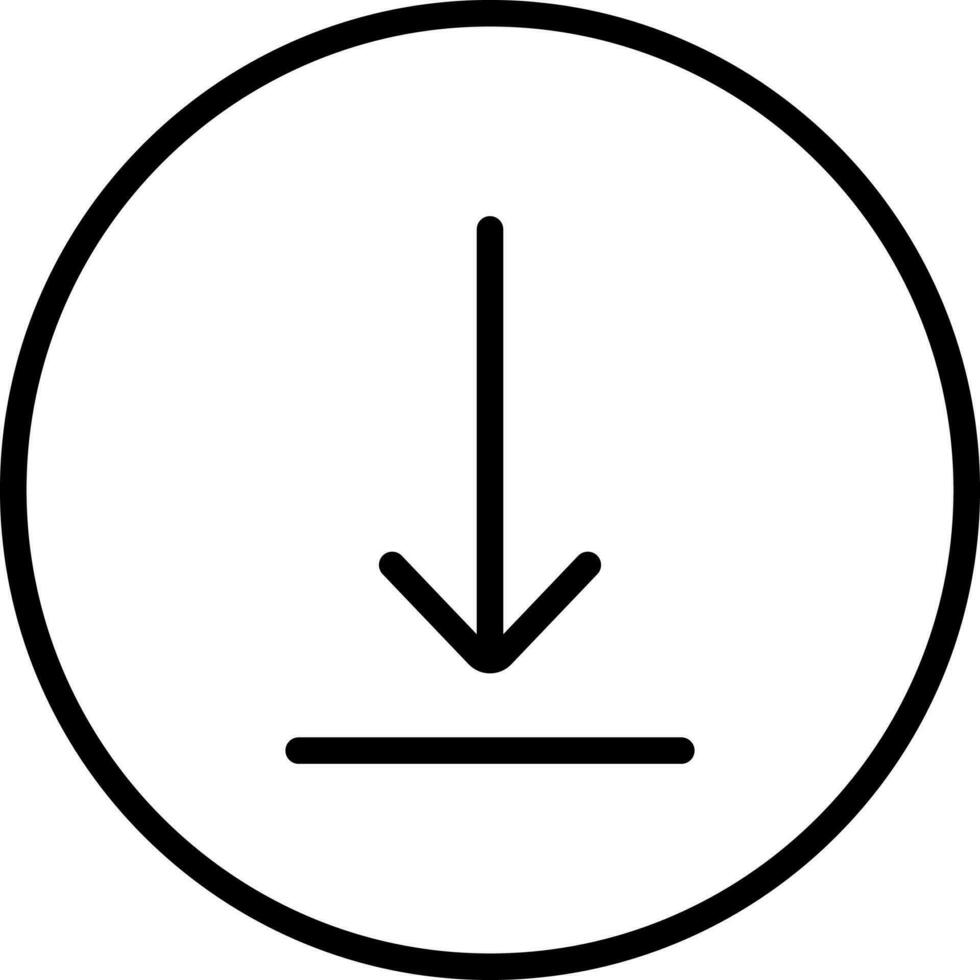 Line art illustration of Download Button icon. vector